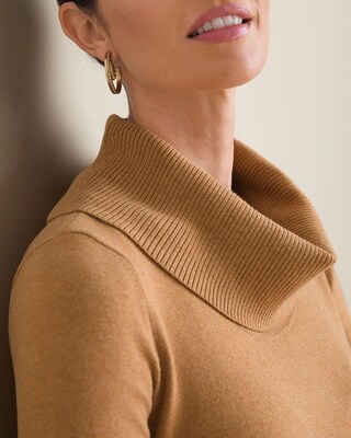 Fine-Gauge Cowl-Neck Sweater Dress
