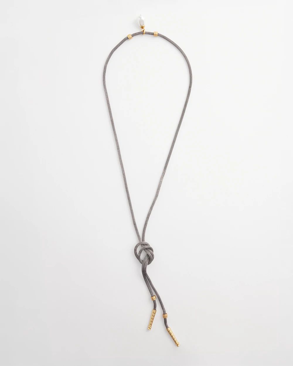 Silver Lariat Adjustable Necklace