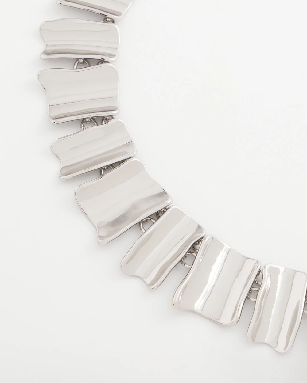 Silvertone Wave Collar Necklace click to view larger image.