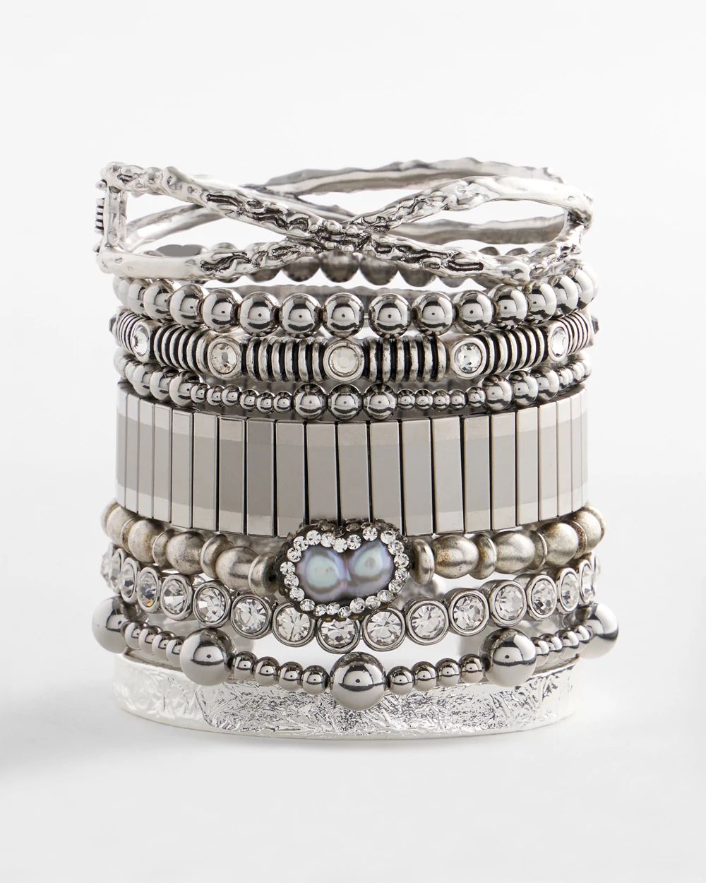 Silvertone Hinge Cuff Bracelet