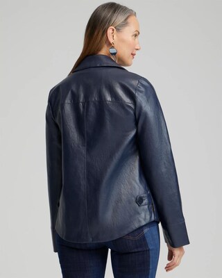 Faux Leather Cropped Jacket