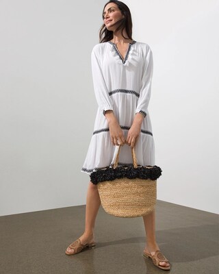 Tassel Neck Swim Dress Coverup