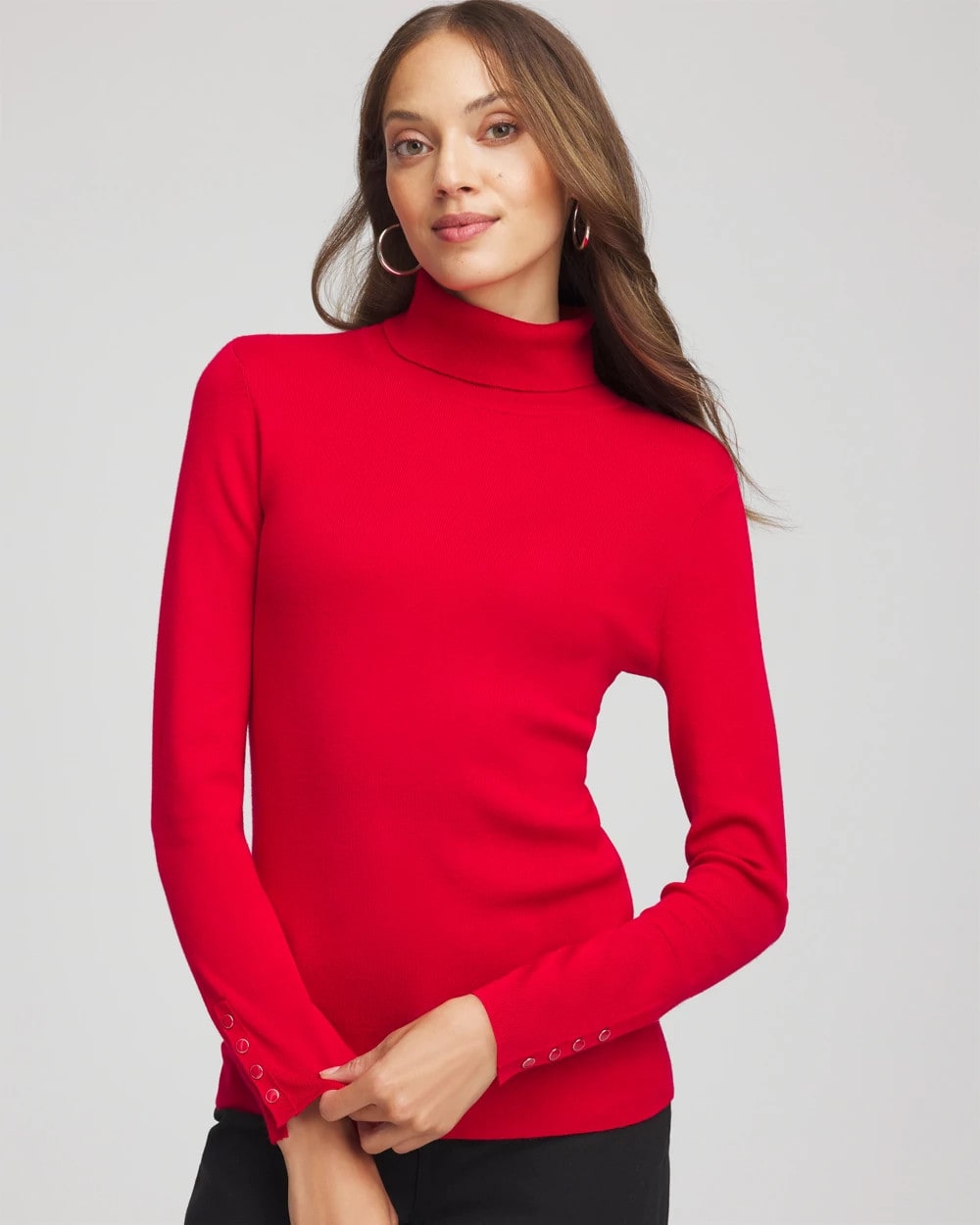 Ella Button Cuff Turtleneck Sweater - thumbnail 9