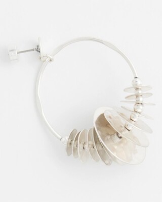 Silver Tone Drop Hoops