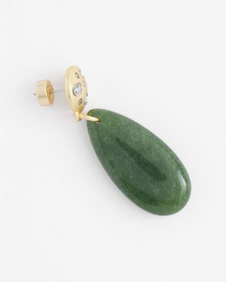 Olive Stone Drop Earrings