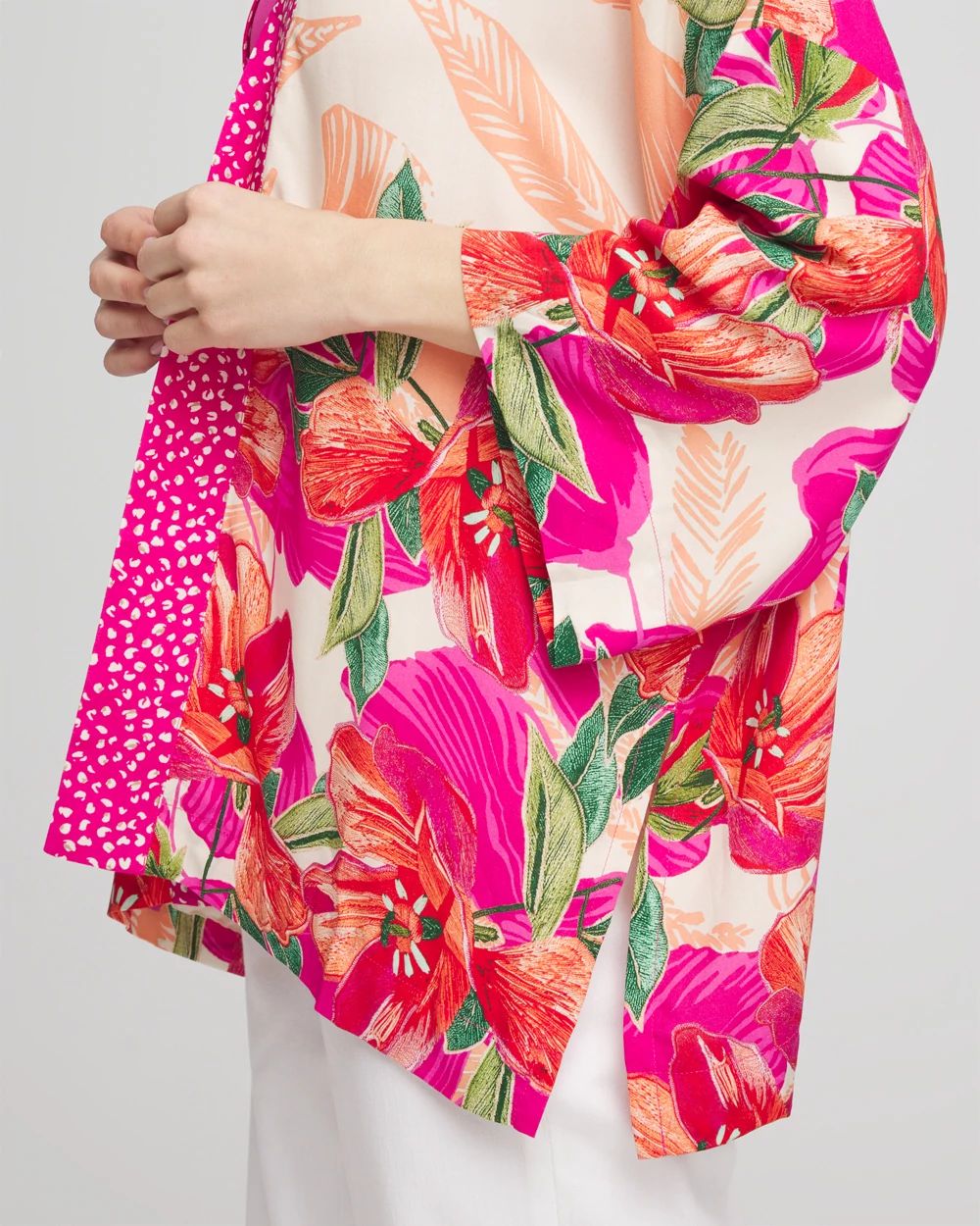 Tropical Floral Short Kimono