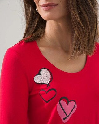 Touch of Cool Sequin Heart Tee