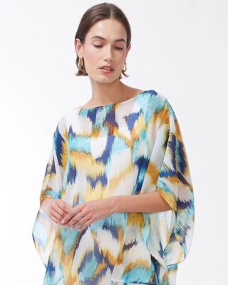 Ikat Side Tie Poncho