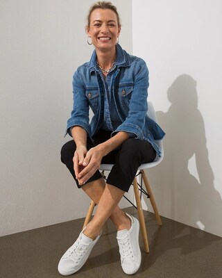 Indigo Peplum Denim Jacket