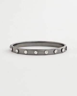 Hematite Rhinestone Tone Bangle