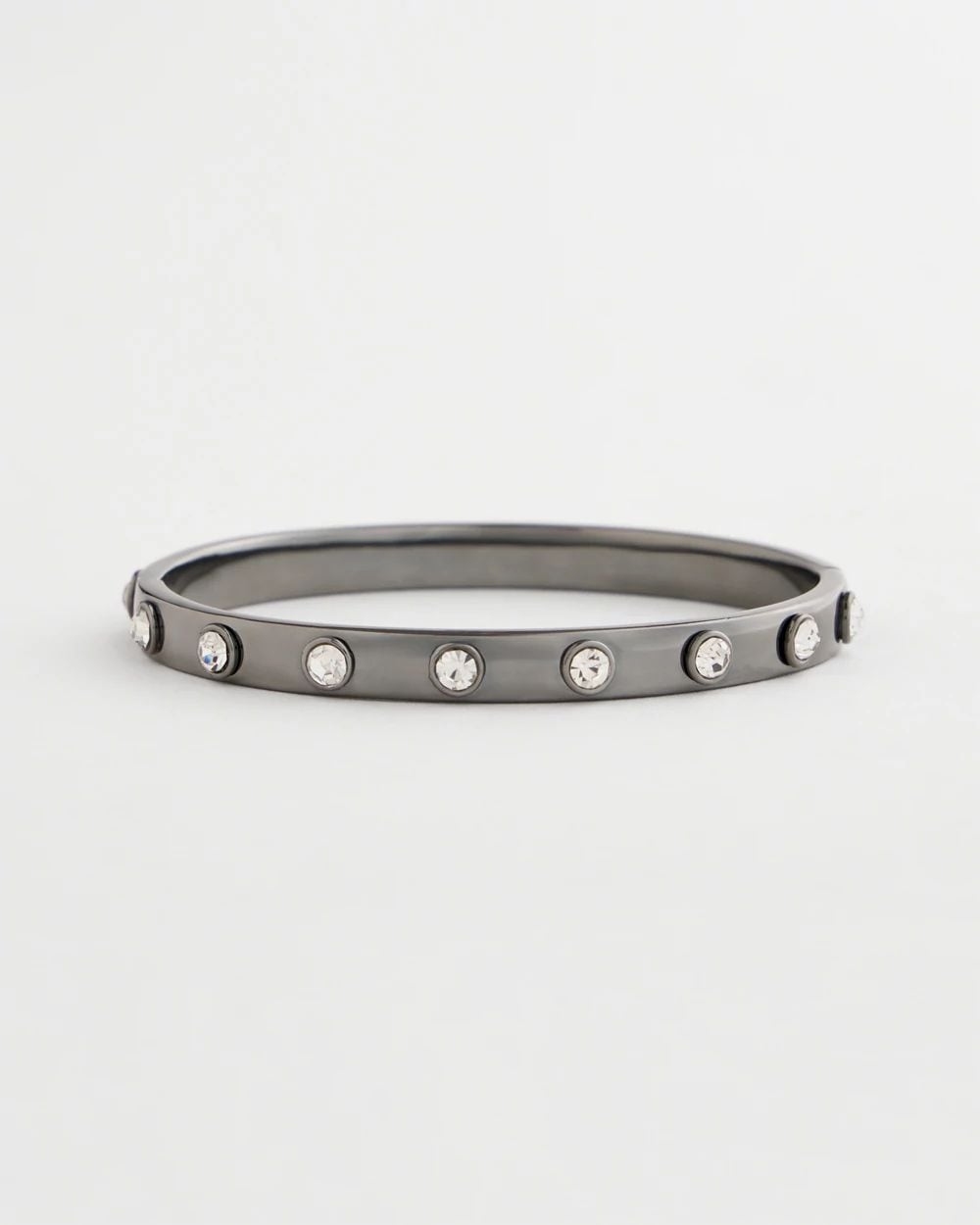 Hematite Rhinestone Tone Bangle