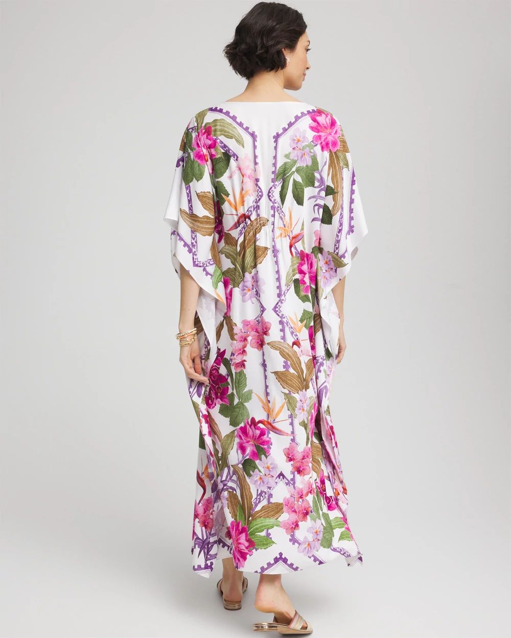 Island Cinch-Waist Kaftan Dress