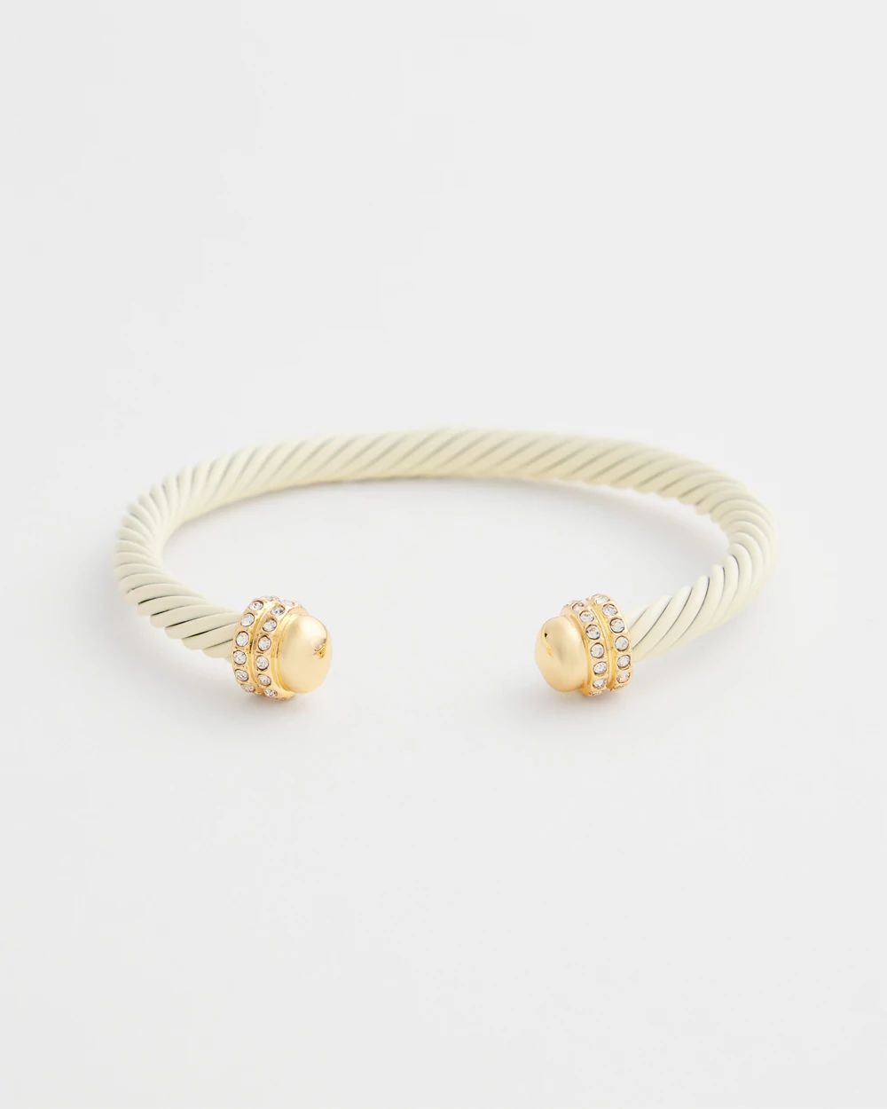 White & Gold Tone Flex Cuff Bracelet