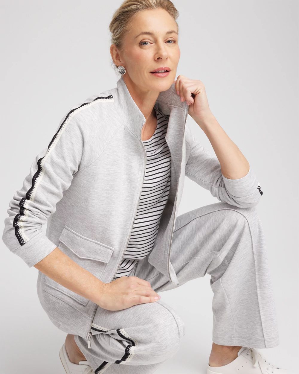 Zenergy® Double-Knit Lattice Trim Jacket