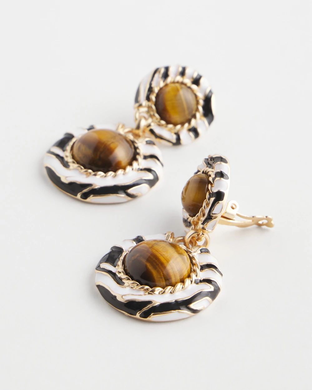 Zebra Double Cab Drop Earrings click to view larger image.