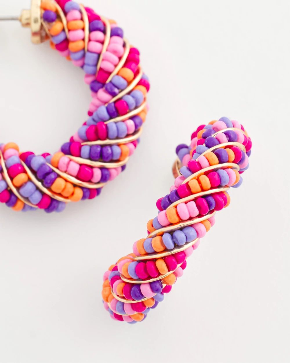 No Droop® Seed Bead Hoop Earrings