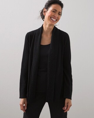 Black Label Cashmere Tuxedo Cardigan
