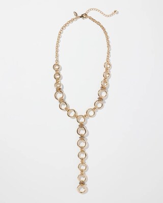 Gold Tone Links Y-necklace