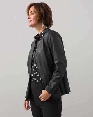 Peplum Faux Leather Jacket