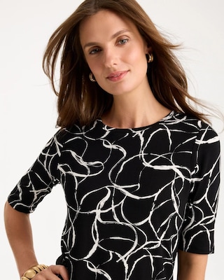 Abstract Touch of Cool™ Elbow-sleeve Layering Tee click to view larger image.