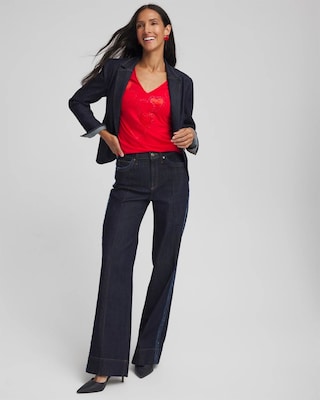 Embellished Heart V-Neck Tee click to view larger image.