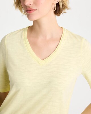 Cotton Slub V-Neck Tee click to view larger image.