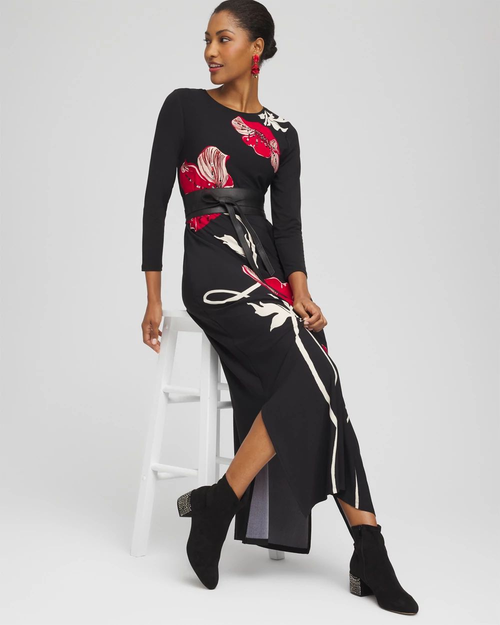 Embellished Floral Maxi Dress