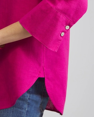 No Iron™ Linen 3/4 Sleeve Shirt click to view larger image.