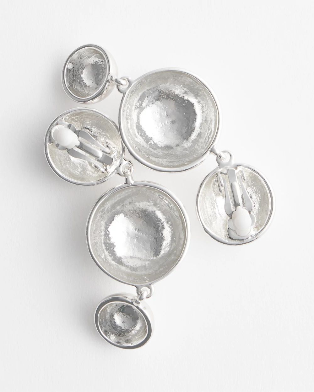 Silver Drop Clip-On Earrings