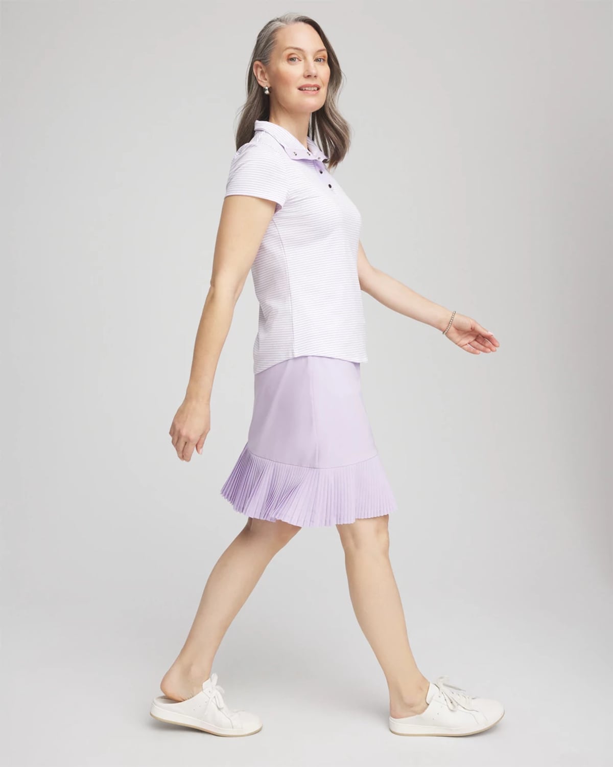 Chico's Pleat Tennis Skirt In Purple