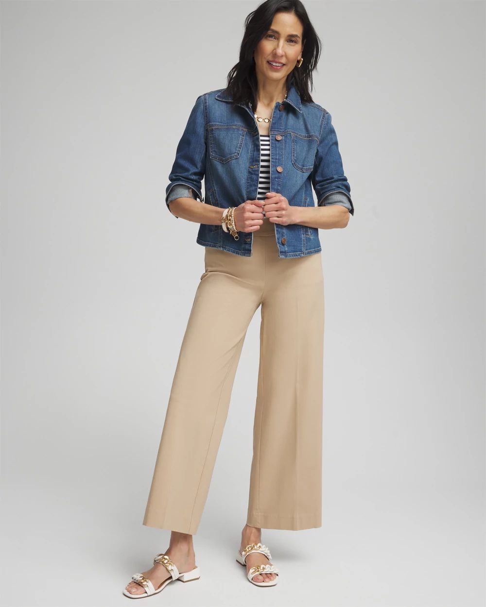 Petite Brigitte Wide Leg Cropped Pants click to view larger image.