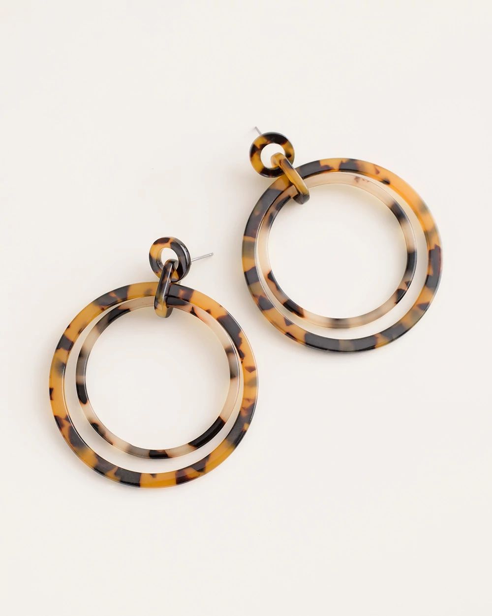 Faux-Tortoiseshell Hoop Earrings