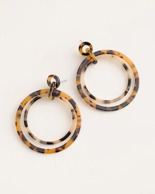 Faux-Tortoiseshell Hoop Earrings