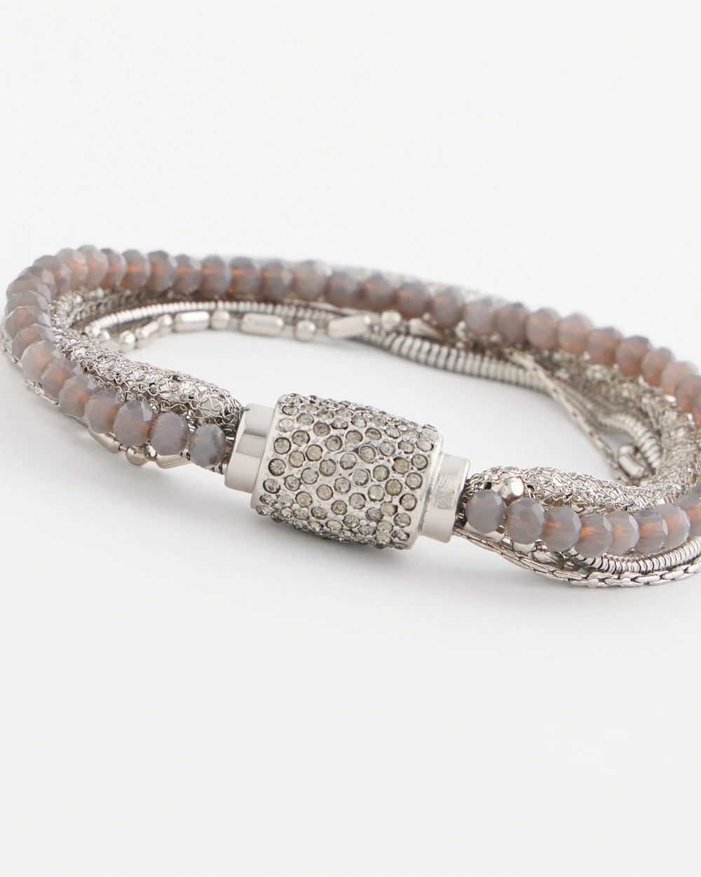 Neutral Multi Strand Pavé Bracelet