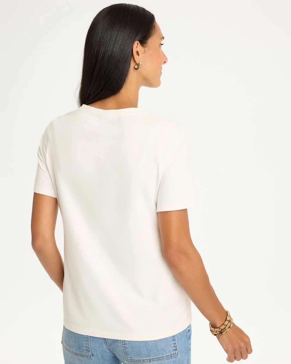 Soft-Stretch Cotton Applique Tee click to view larger image.