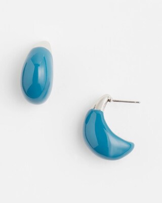 No Droop™ Blue Dipped Huggie Hoops