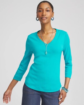 Everyday 3/4 Sleeve V-Neck Tee