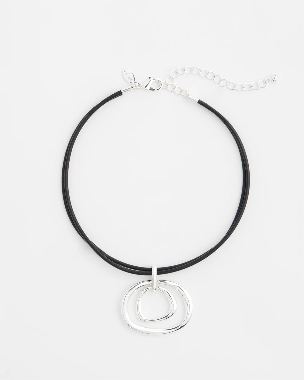Silver Tone Rings Pendant Necklace