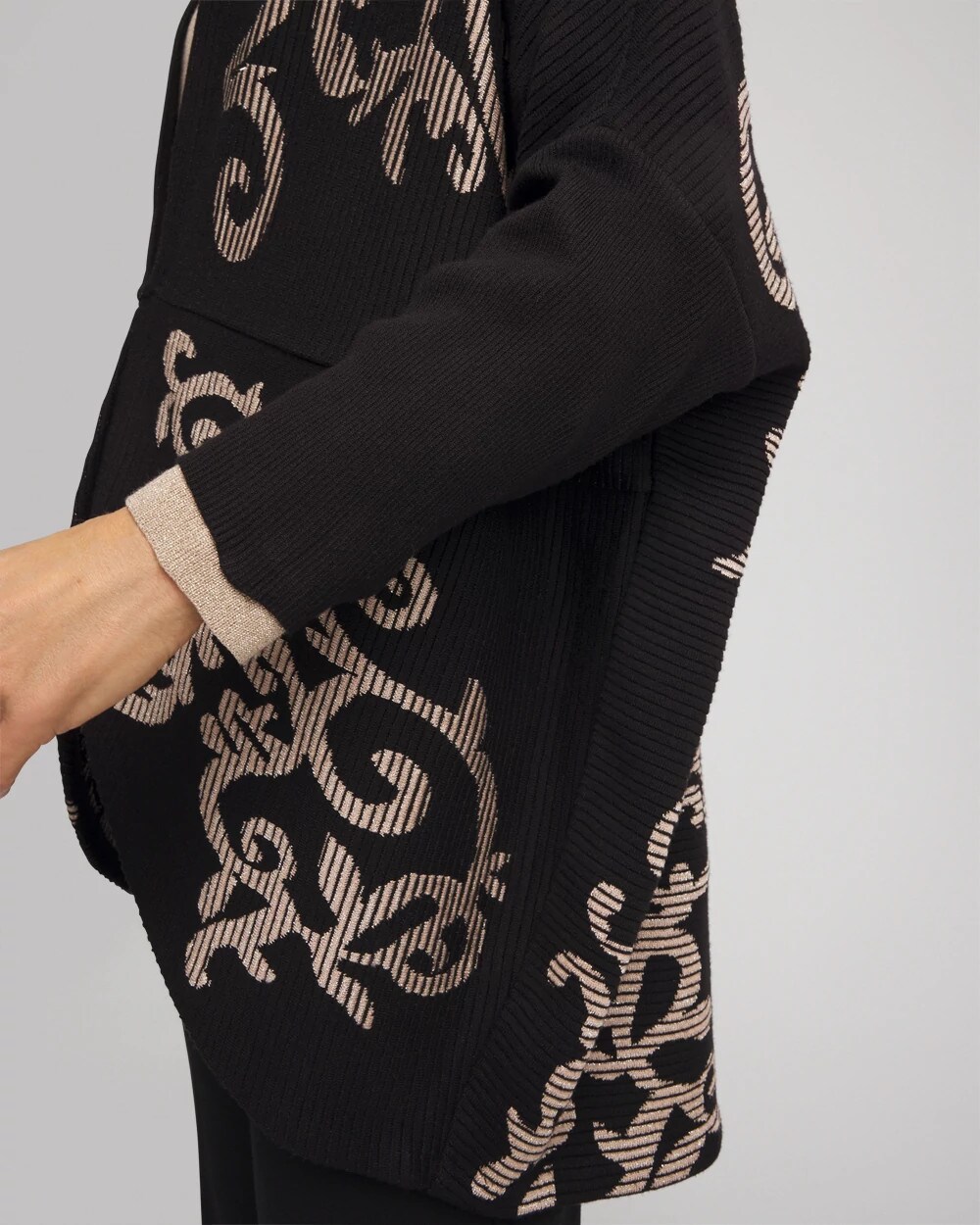 Ottoman Jacquard Cocoon Cardigan