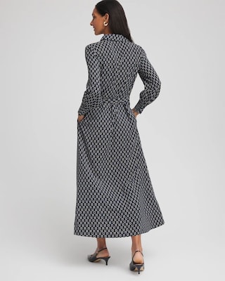 Chain Print Maxi Shirtdress click to view larger image.