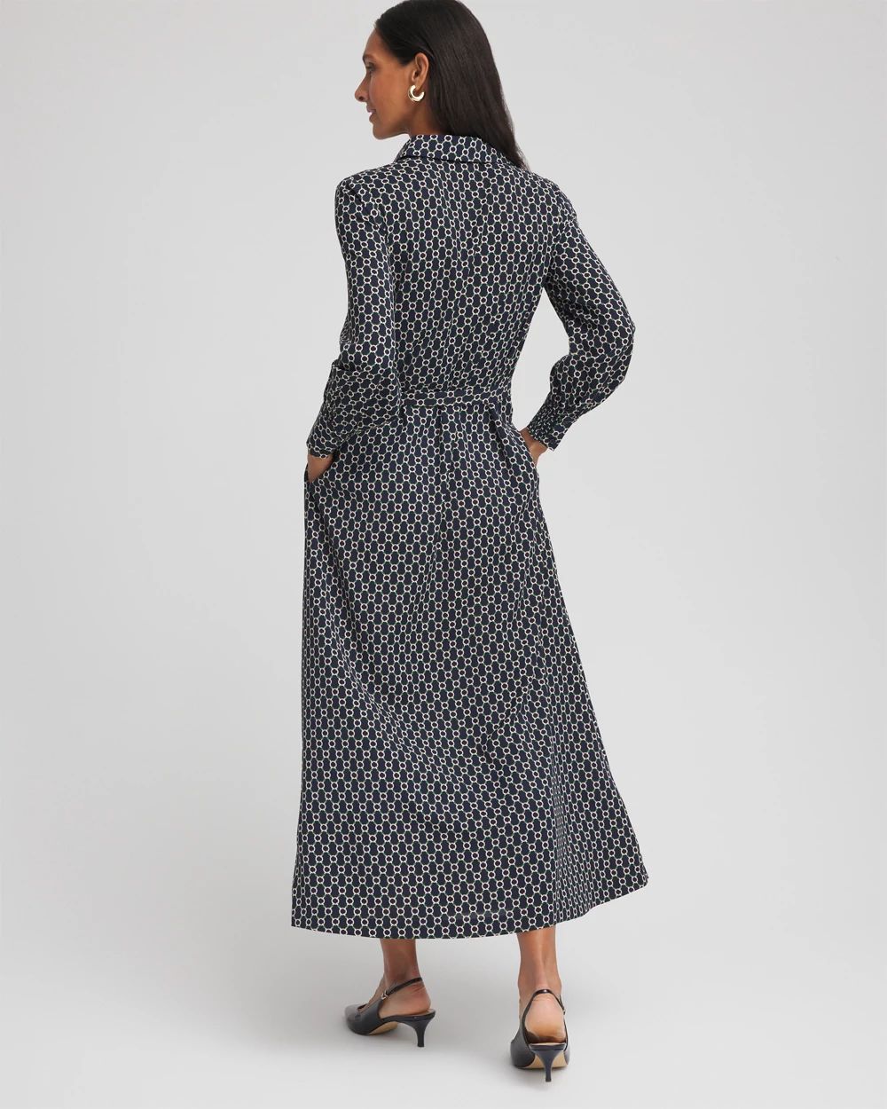 Petite Chain Print Maxi Shirtdress