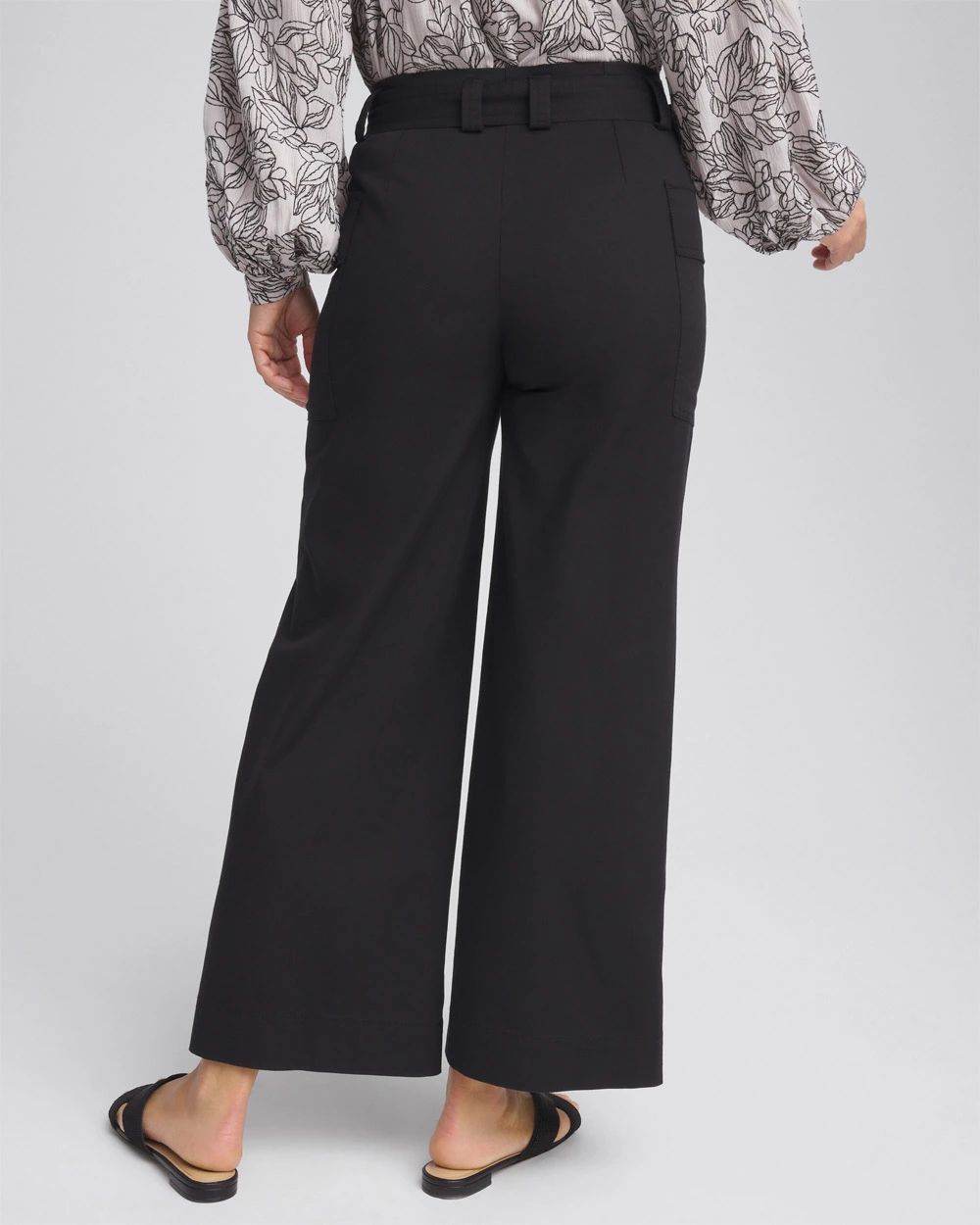 Petite Belted Twill Utility Cropped Pants