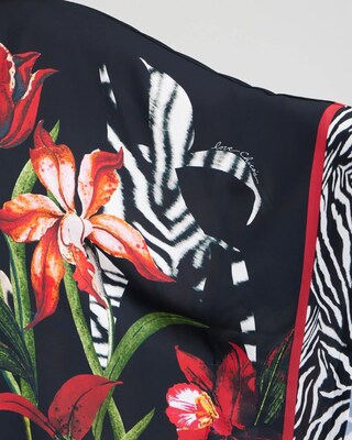 Mixed Floral Animal Print Poncho