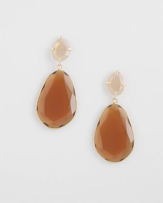 Neutral Gem Teardrop Earrings click to view larger image.