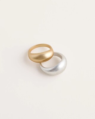 Stackable Mixed-Metal Ring Set