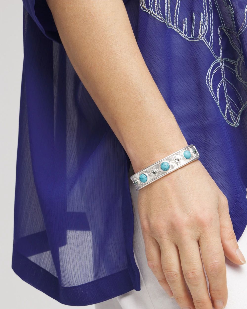 Turquoise Tone Hinge Bracelet