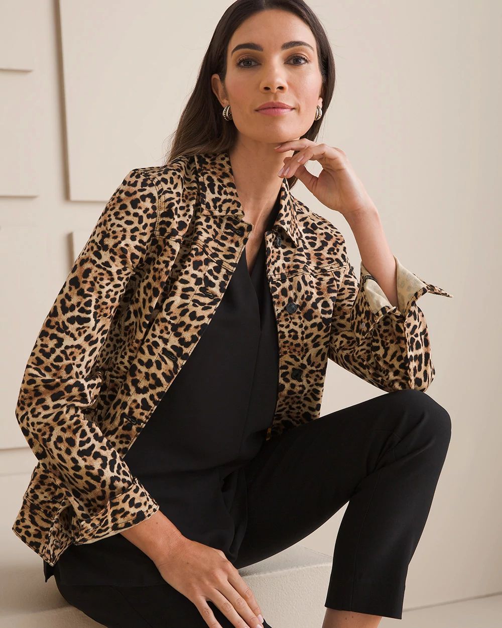 Animal-Print Denim Jacket