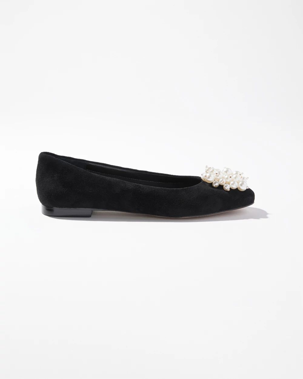 Suede Faux Pearl Flats