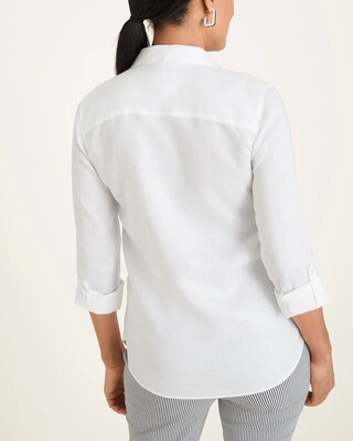 No-Iron Linen Roll-Tab Sleeve Shirt