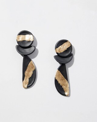 Black & Gold Foil Drop Earrings